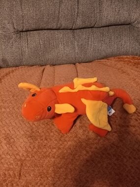 Plush Orange Dragon Stuffed Toy for Kids - Soft Cuddly Companion